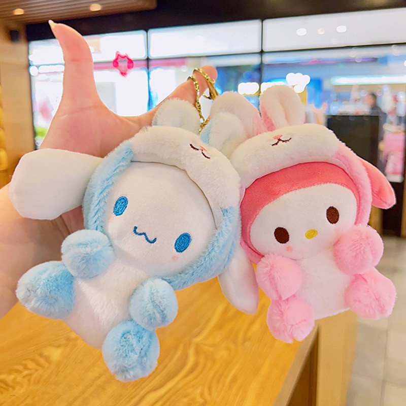Cute Kawaii Bunny Ear Sanrio Plush Doll Keychain