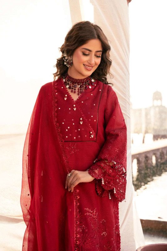 3 Piece Embroidered Cotton Net Suit By Beyond East