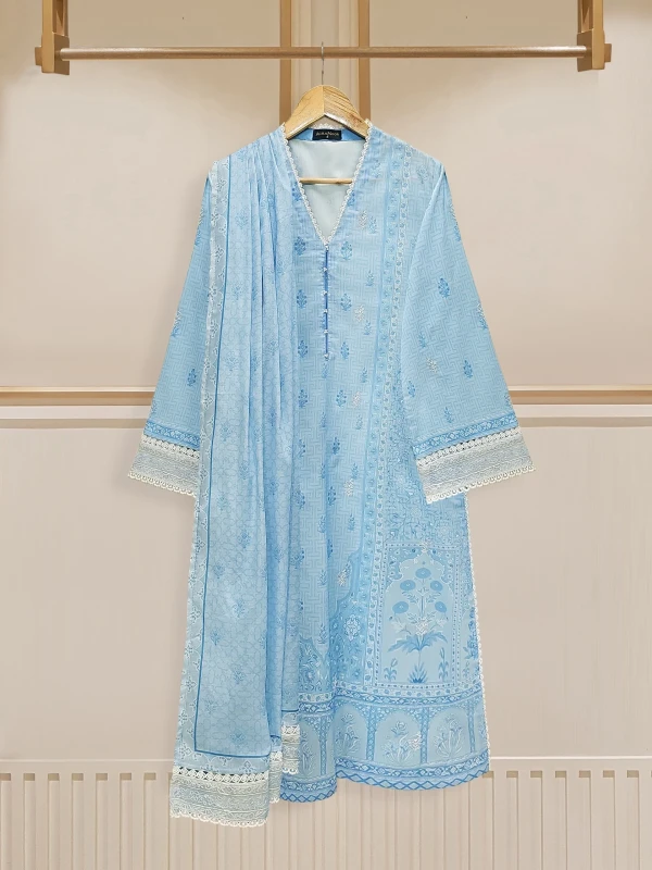 (Unstitched) 2 Piece - Pure Printed Cambric Suit By Agha Noor