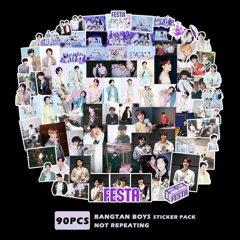 90Pcs/Pack BTS Festa 2023 Sticker Pack (Not repeating)