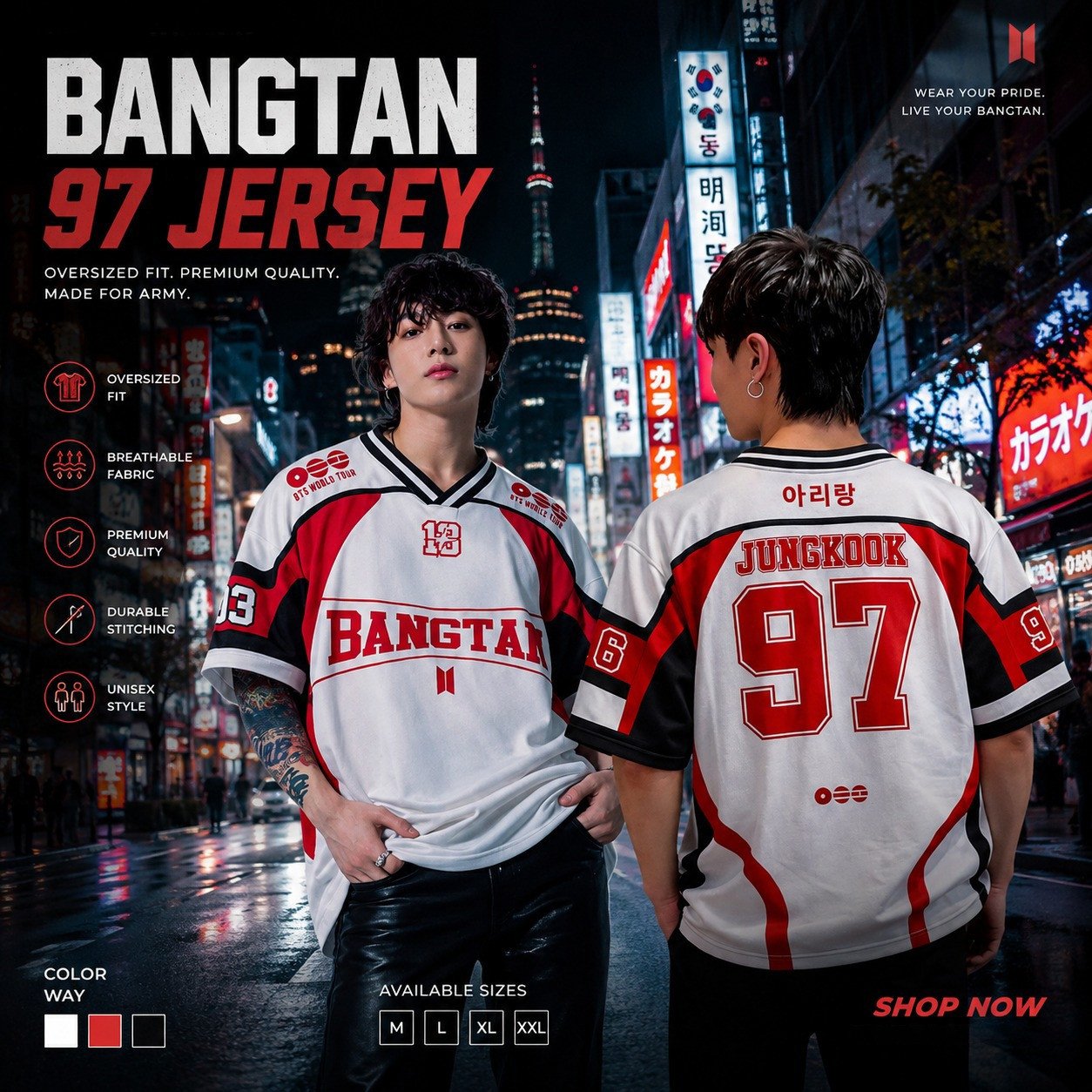 BTS-Jungkook Bangtan World Tour Jersey