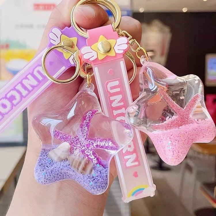 Cute Trendy Oil Floating Decorative Keychain