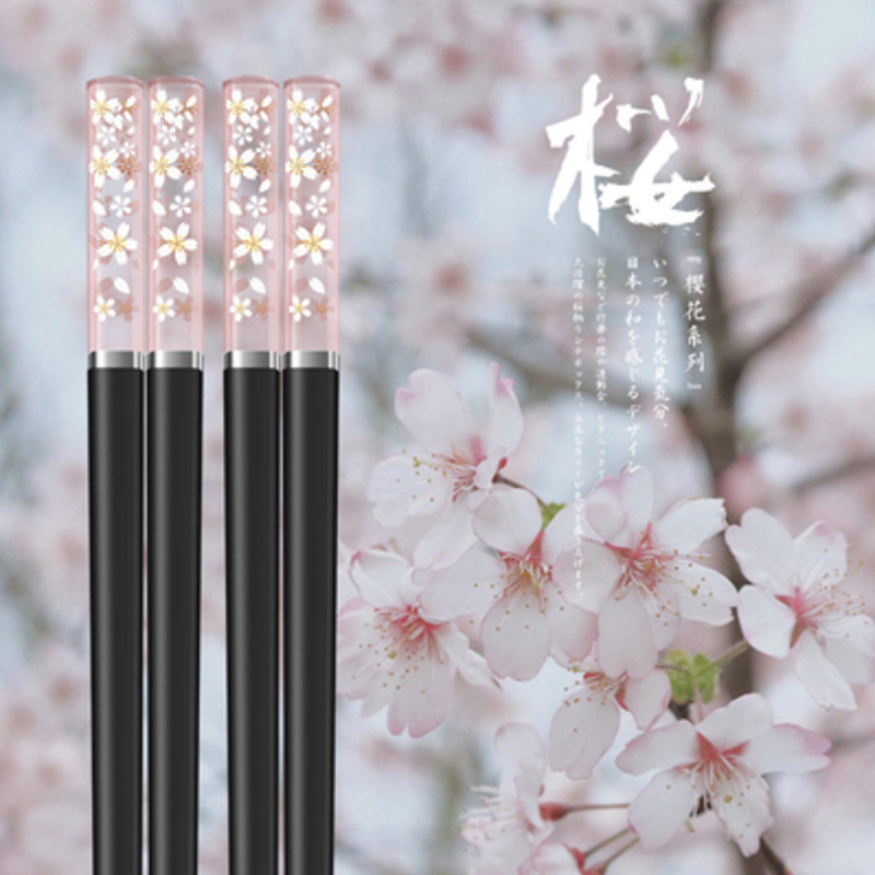 Floral Wooden Chopstick (Pair)