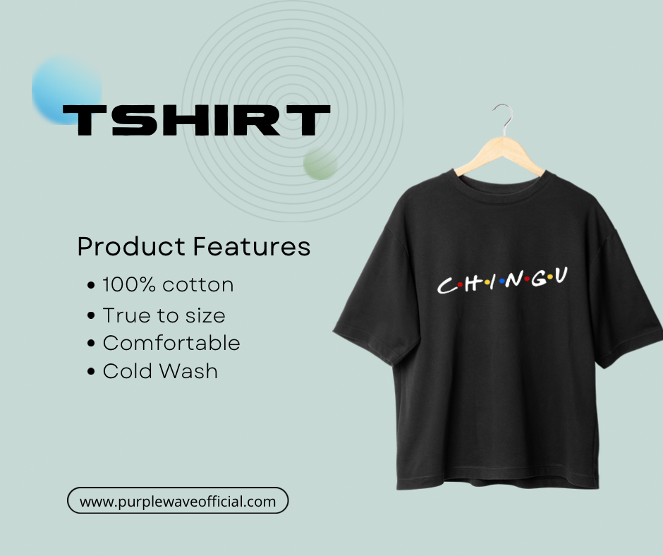 Chingu Korean Friend DTF Printed Drop Shoulder Classic T-shirt