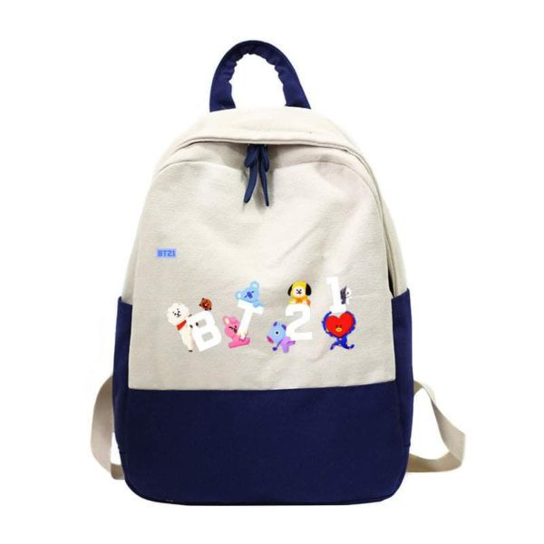 BT21 Candy Colors Canvas Backpack/School Bag