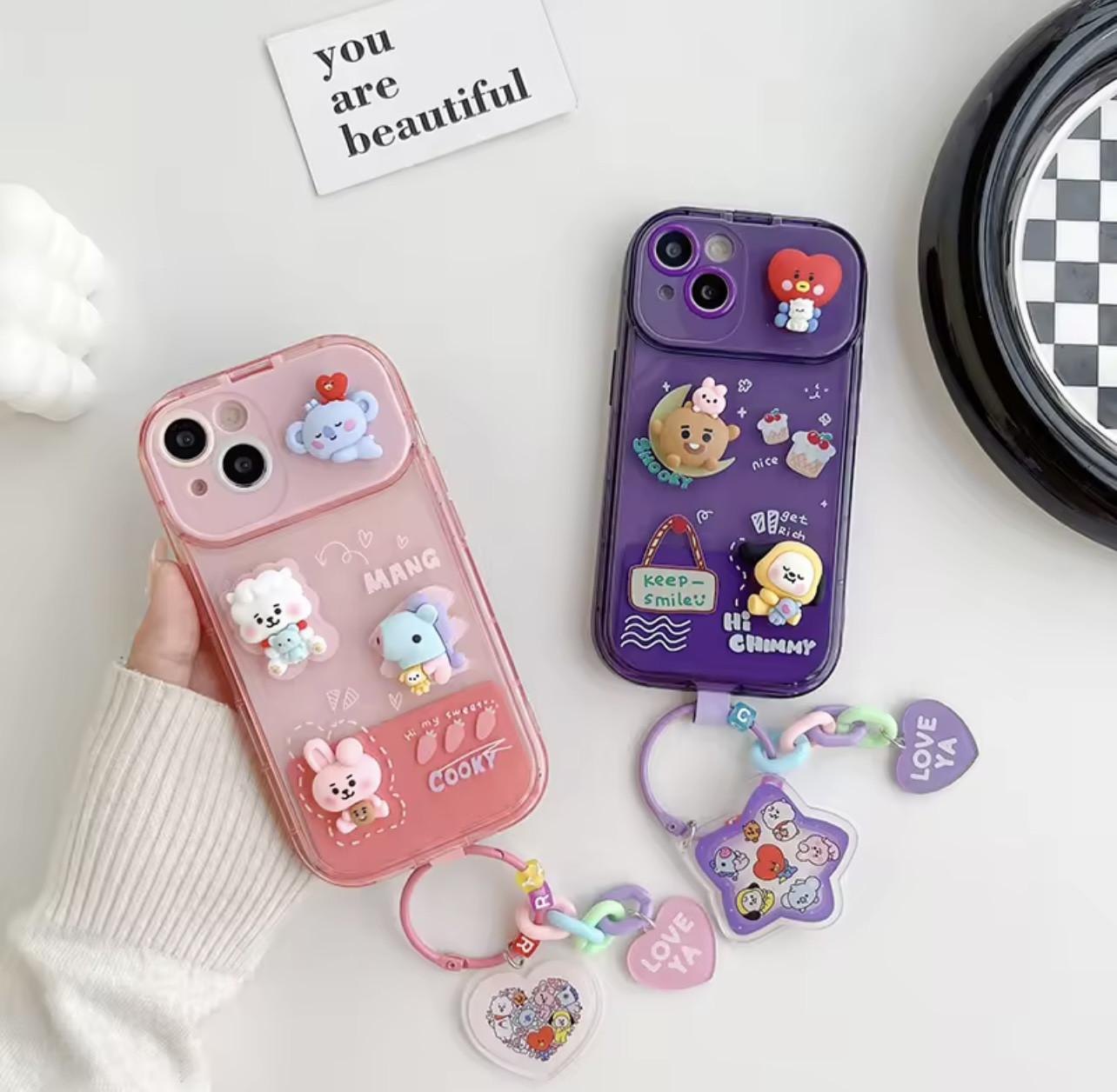 BT21 Vanity Mirror iPhone Case