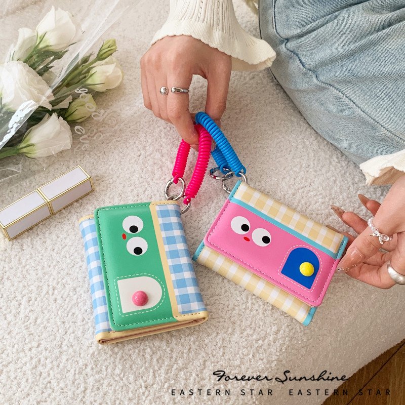 Dopamine Color Spring Rope Multicolor Mini Wallet Purse