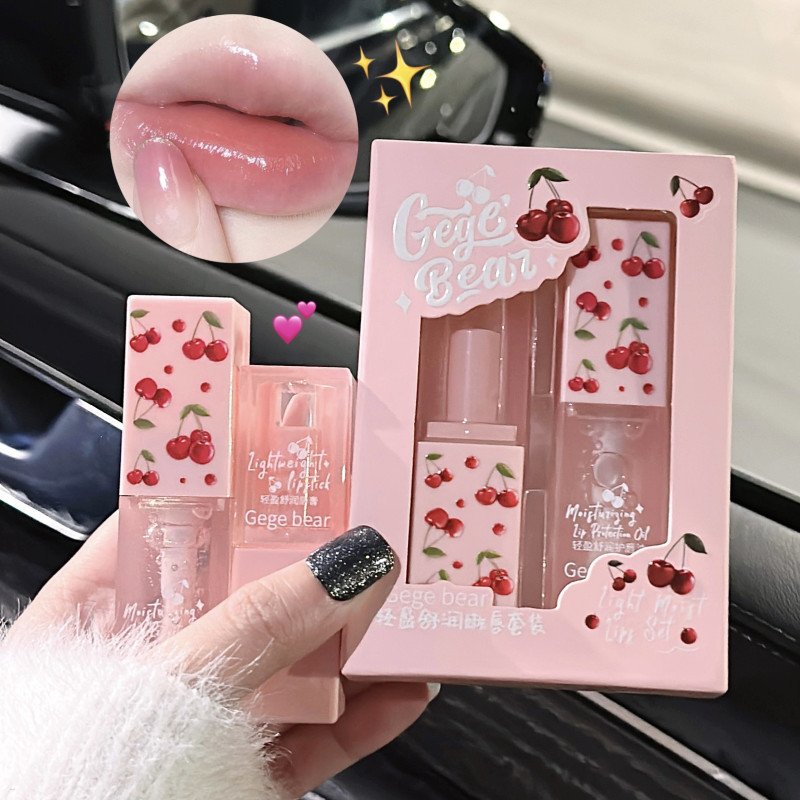 Gege Bear Light and Soothing Moisturizing Lip Set (Lip Oil+Lipstick)