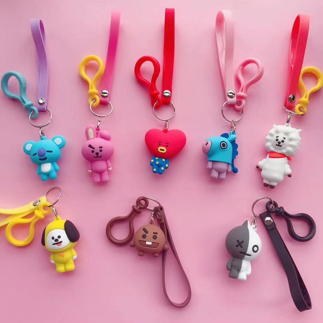 BT21 Character Rubber Keychain