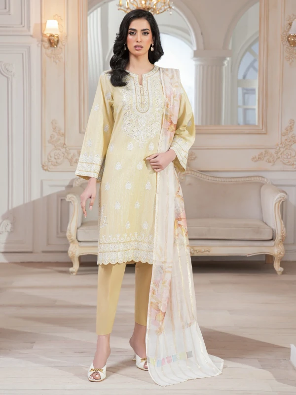 3 Piece Lawn Suit-Embroidered (Unstitched) By Limelight