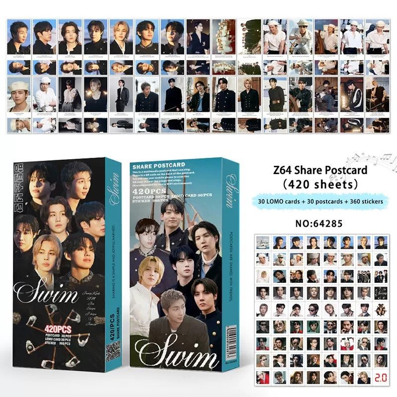 420Pcs/Box K-POP Peripheral Lomo Card+Postcards+Stickers