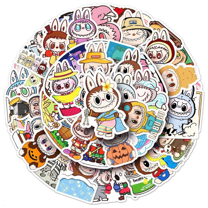 50Pcs/Pack Kawaii Labubu Sticker Pack