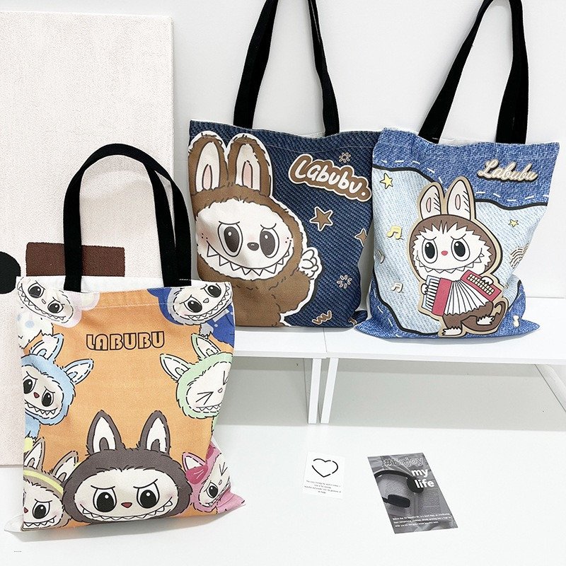Cute Kawaii Labubu Canvas Tote Bag