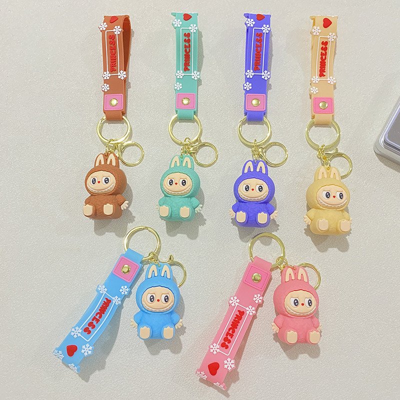 Kawaii Labubu Rubber Keychain