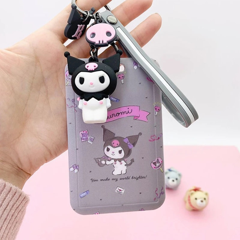 Kawaii Sanrio Anime Keychain Plastic lanyard card Holders