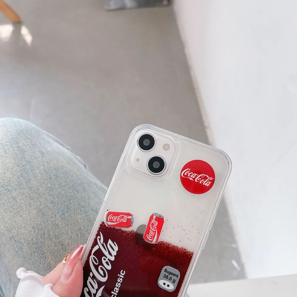 3D Coca Cola Pattern Transparent iPhone Cover Case