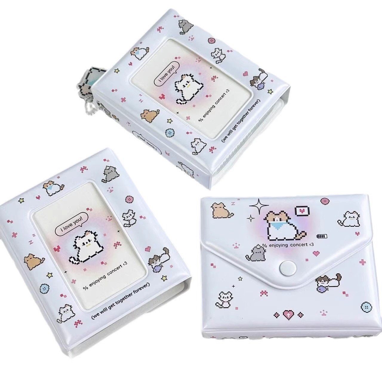 Cute Pixel Kitten Photocard Storage Album 32 Page