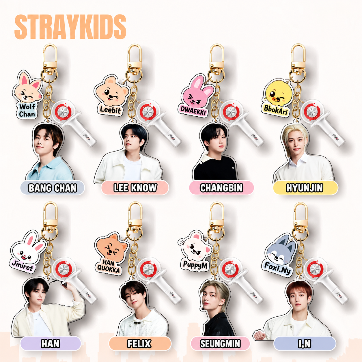 Straykids Skzoo Peripheral Acrylic Keychain
