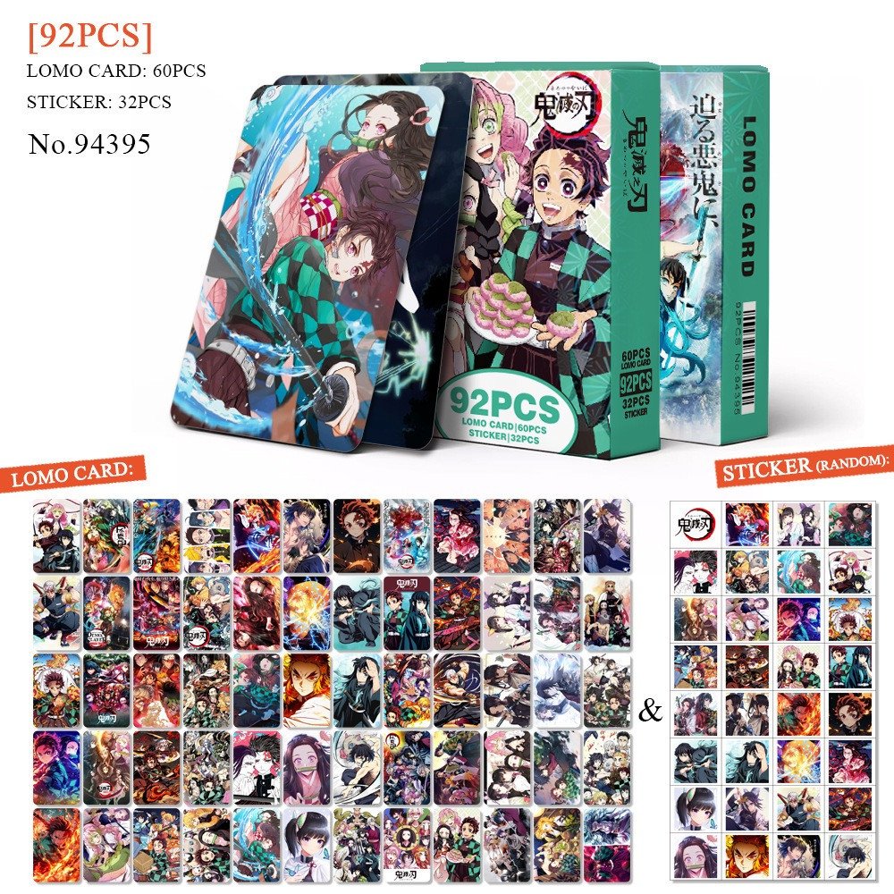 92Pcs/Box Anime Demon Slayer Peripheral LomoCard
