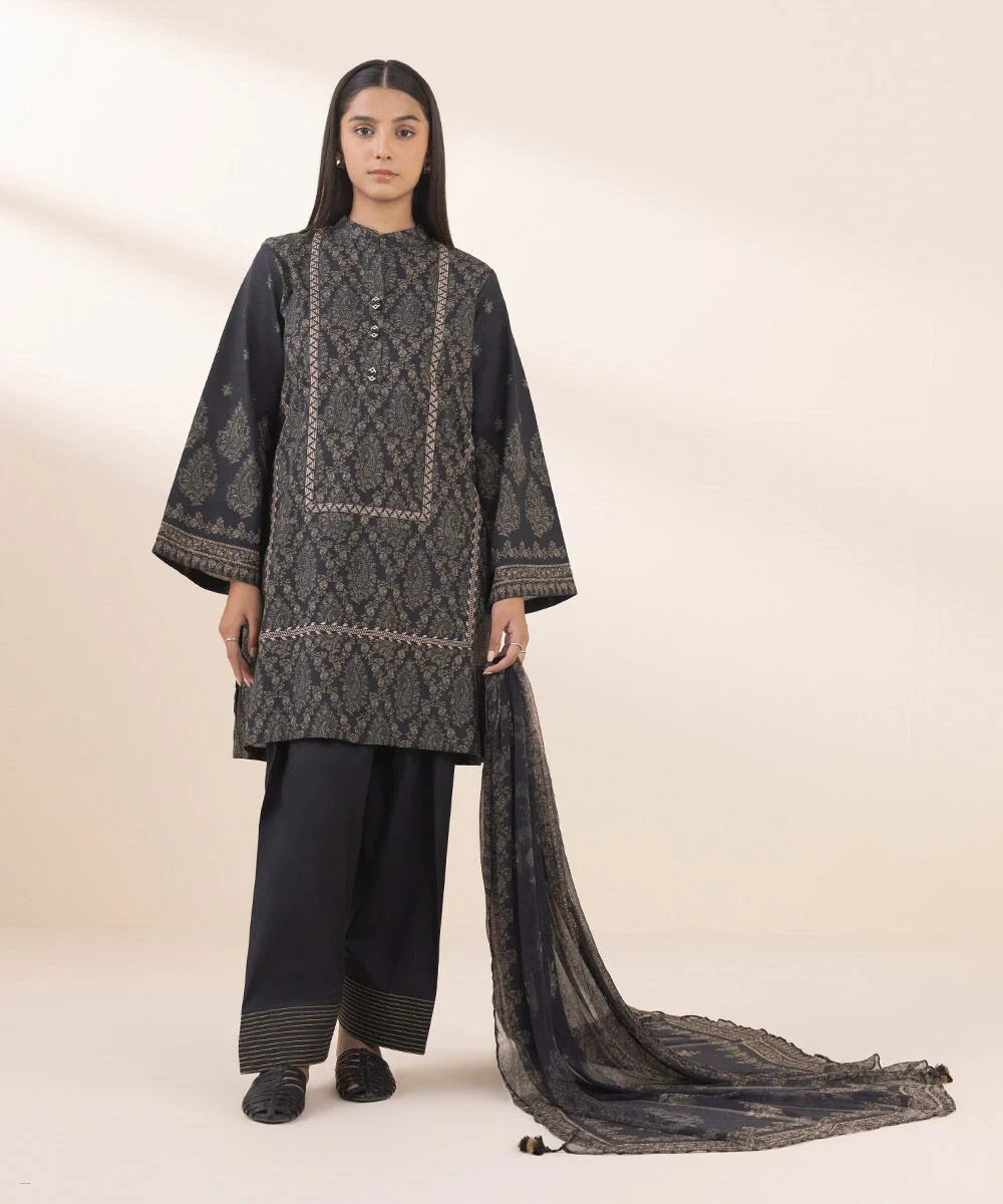 3 Piece - Printed Cotton Suit By Sapphire