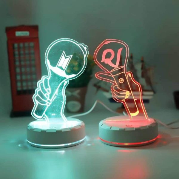 K-POP Creative Acrylic Color Changing LED Light Stand With Fanlight