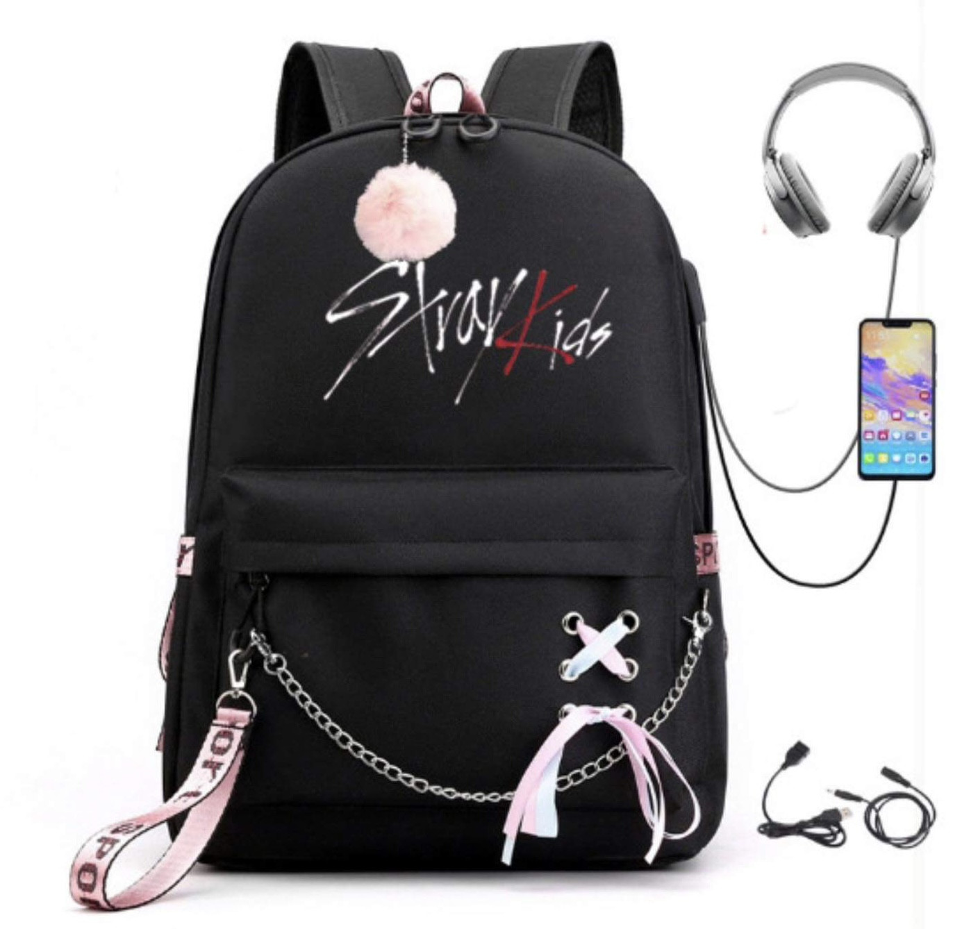 K-POP STRAYKIDS Smart Travelling Backpack With Lace Ribbon