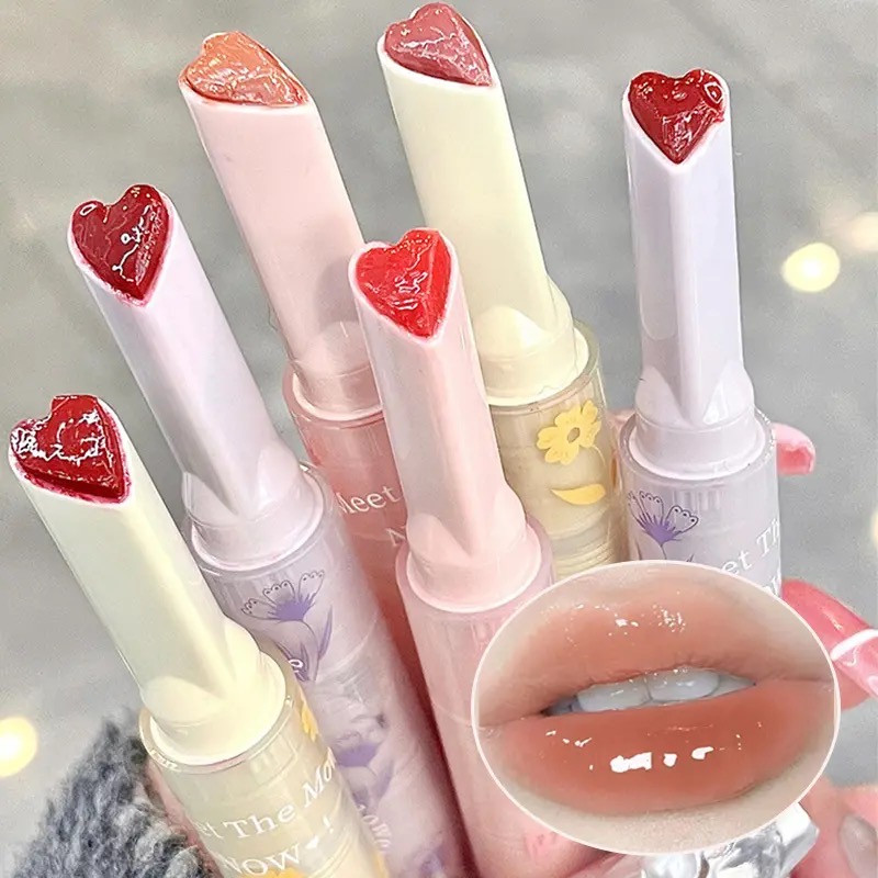 Jelly Lip Glaze Flower Heart-Shaped Lipstick Pen