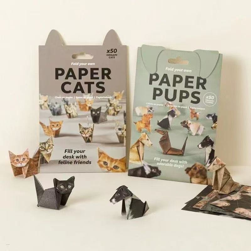 50Pcs/Pack Cute DIY Foldableing Paper Cat