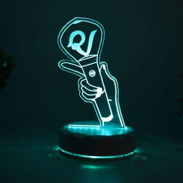 K-pop Creative Acrylic Color Changing Led Light Stand With Fanlight