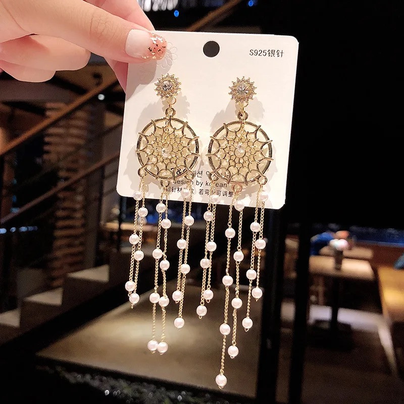 Korean Fashion Dream Catcher Luxury Drop tassel Earrings