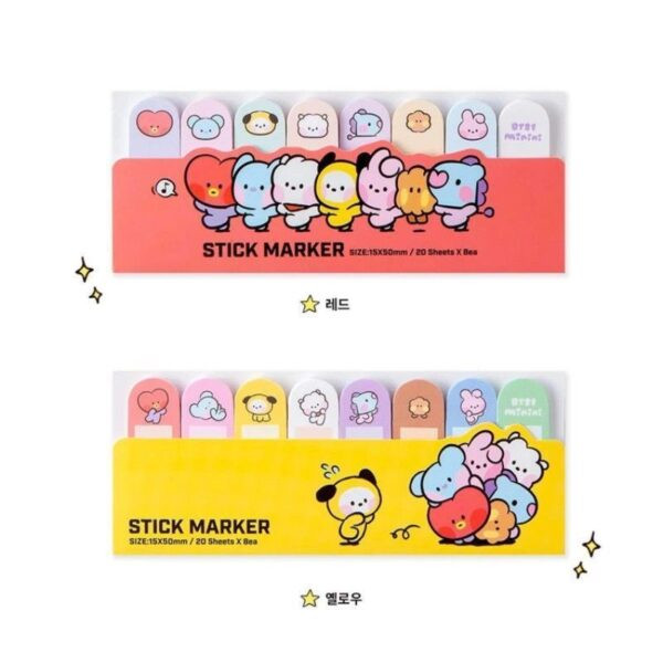 8Pcs/Set BT21 Mini Sticky Notes/ Stick Marker