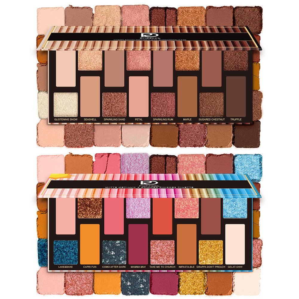 Popfeel 16 Colors Matte Glitter Eye Shadow Palette