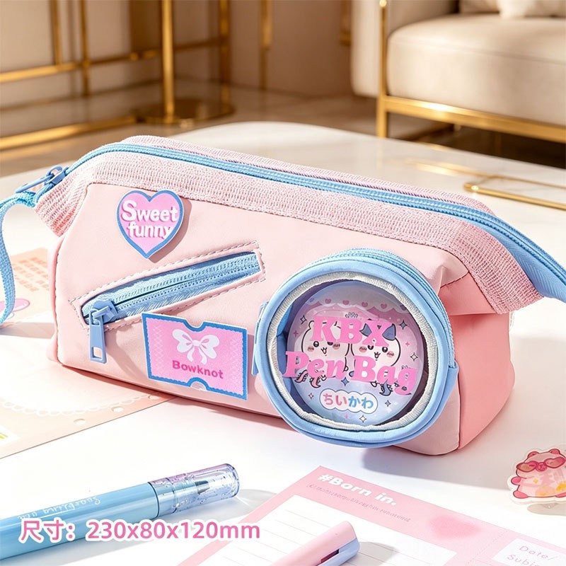 Kawaii Cartoon Transparent Window Multi Layer-Large Capacity Pencil Case