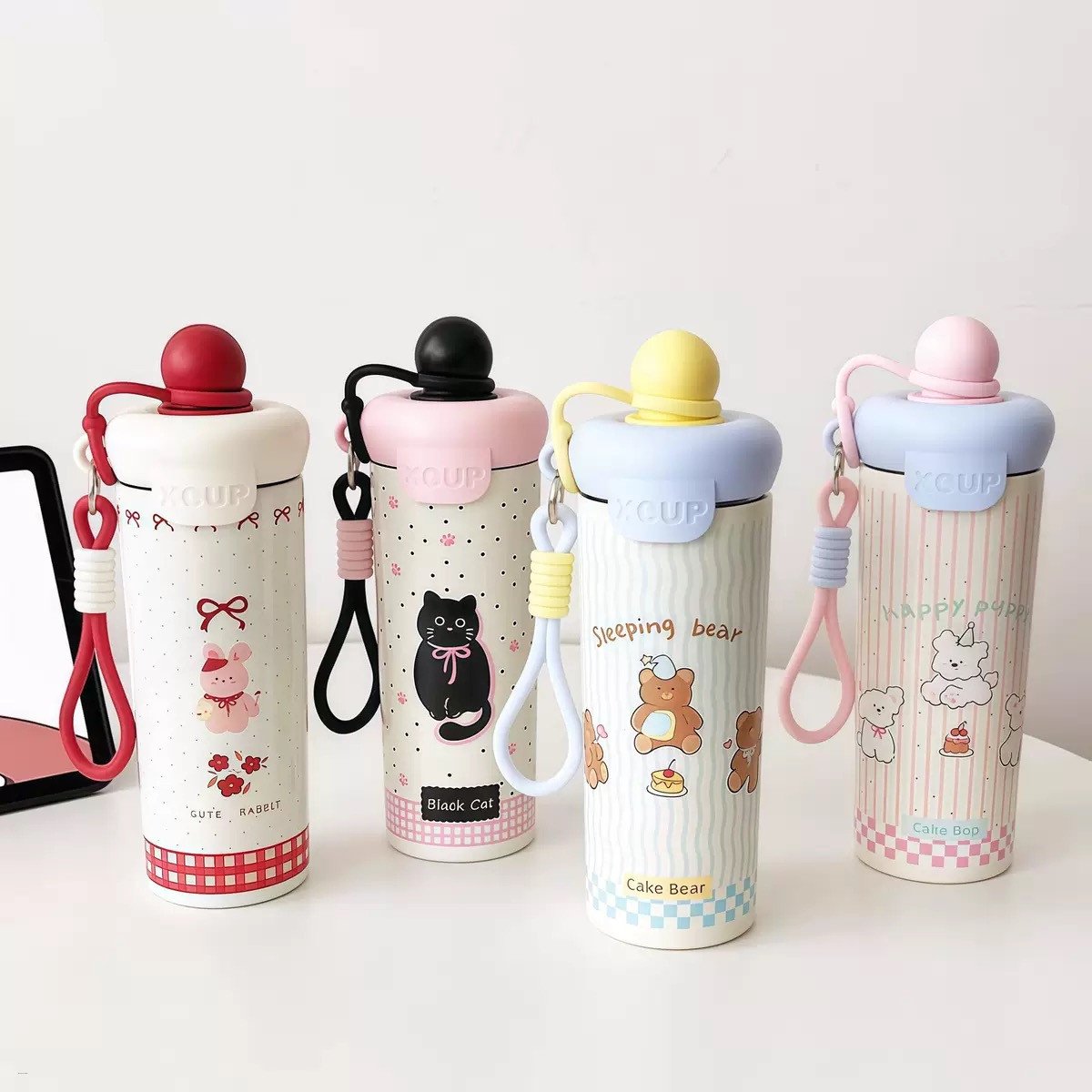 Cute Cartoon Insulated Hot & Cold Vacuum Beverage Cup 600ml