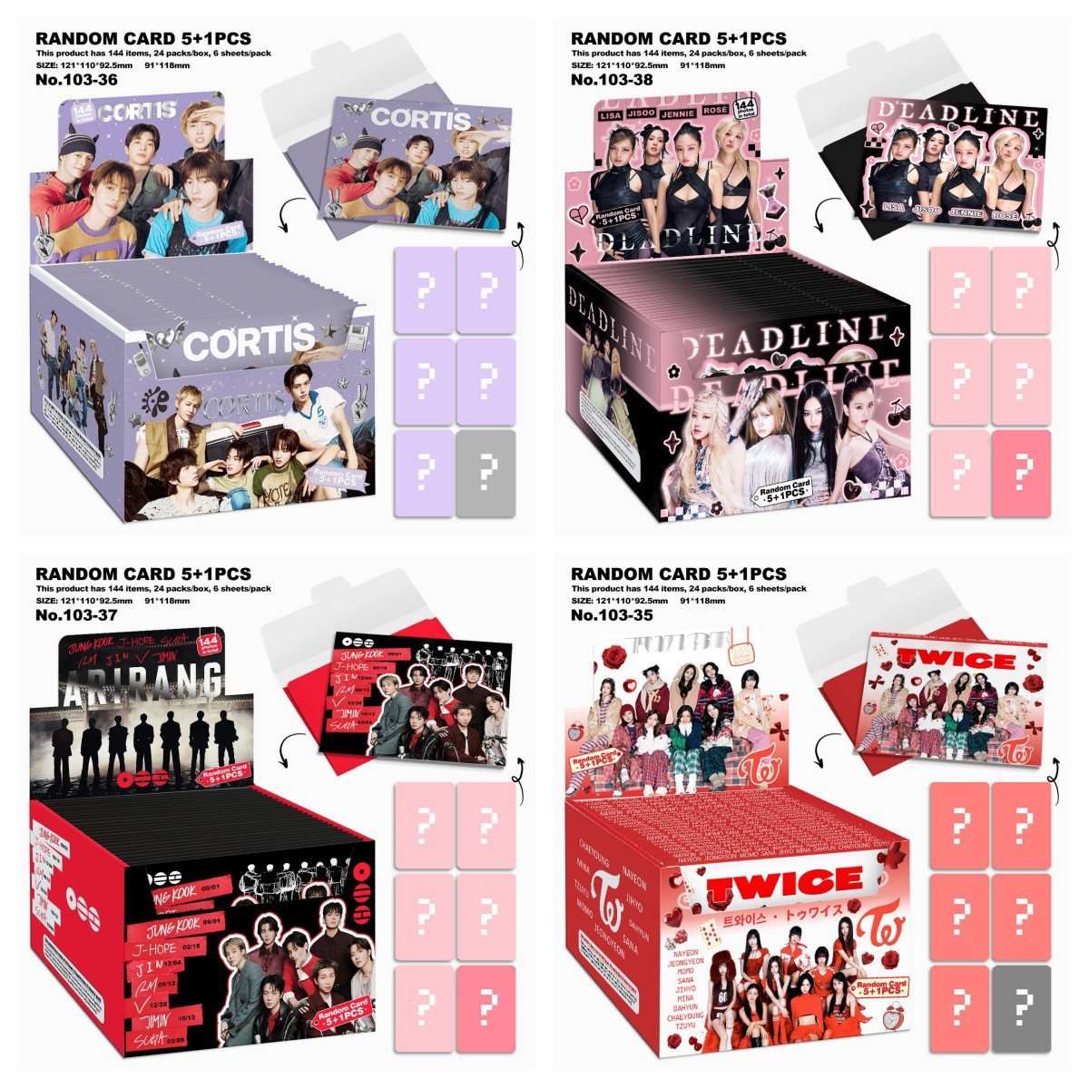 K-POP 5+1 Random Envelope Bagged Photocard