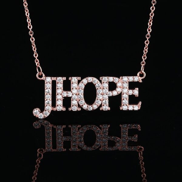 K-POP BTS Member Nameplate Zirconia Necklace