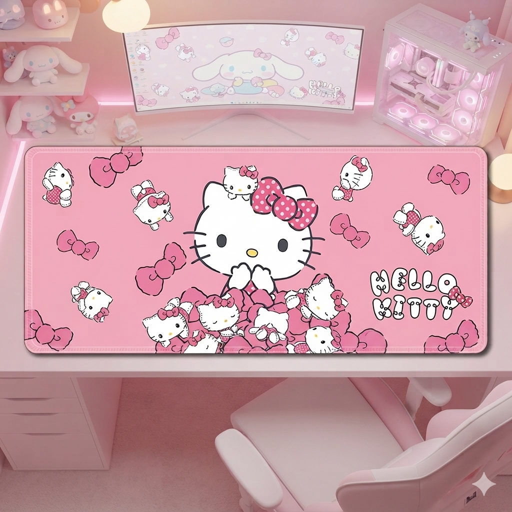 Kawaii Hello Kitty Cute Pink Mouse Pad