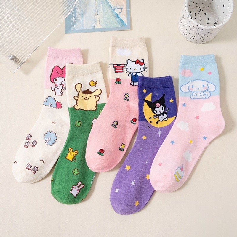 Kawaii Sanrio Charecters Mid-Calf Cotton Socks