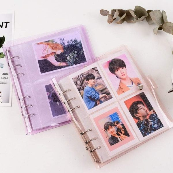 100 Pockets PVC Portable Jelly Glitter Color K-pop Stars Photos Binder