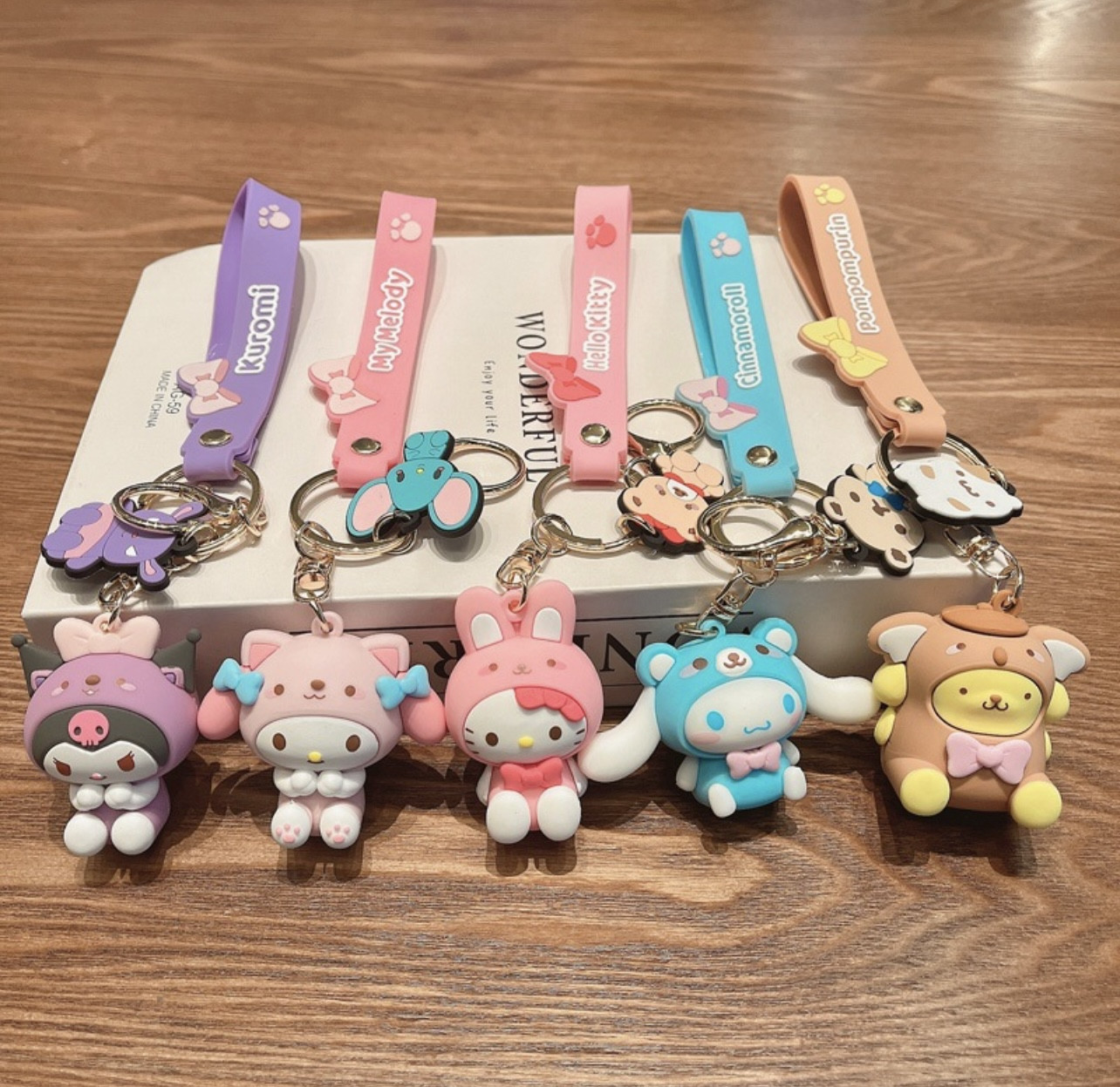 Kawaii Sanrioed Hello Kitty Rubber Keychain