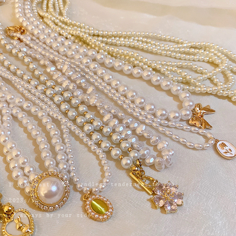 French Fashion Pearl Beads Necklace