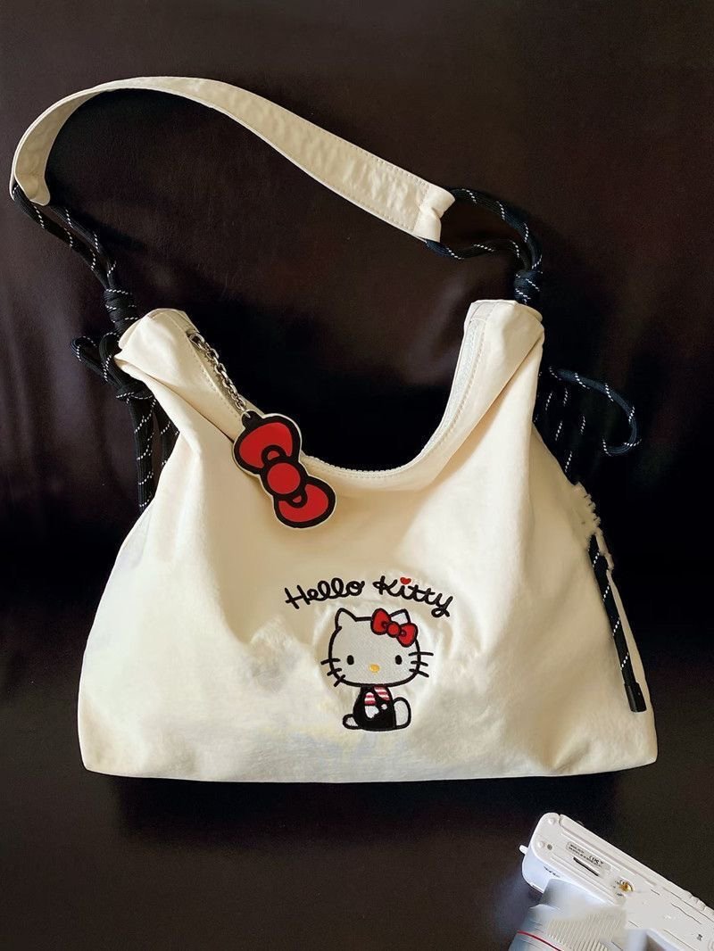 Hello Kitty Embroidered Large-Capacity Shoulder Bag