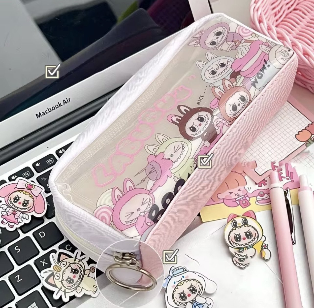 Cute Labubu Transparent Pencil Case
