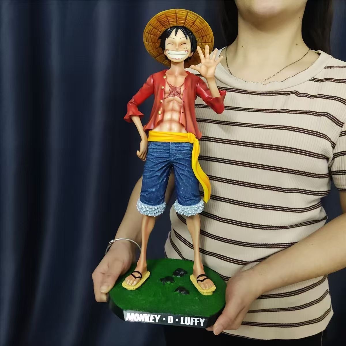 Anime One Piece Monkey D Luffy Straw Hat Figure 42cm
