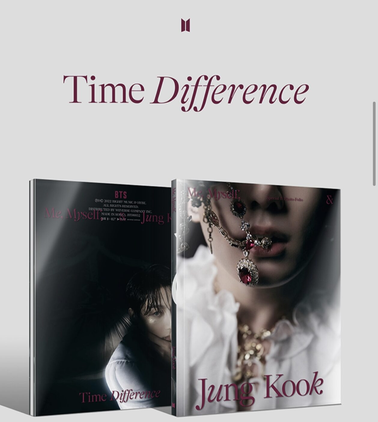 [Weverse Shop] K-POP BTS Special 8 Photo-Folio Me, Myself, and Jungkook ‘Time Difference’ Official Album (Pre-Order)